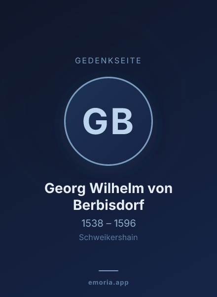 Gedenkportrait von Georg Wilhelm von Berbisdorf