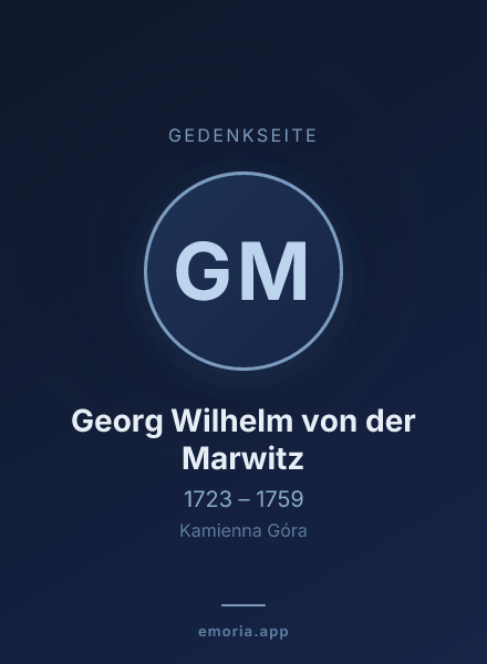 Gedenkportrait von Georg Wilhelm von der Marwitz