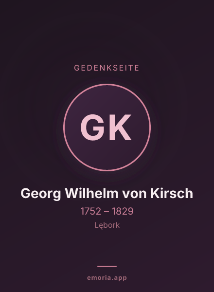 Gedenkportrait von Georg Wilhelm von Kirsch