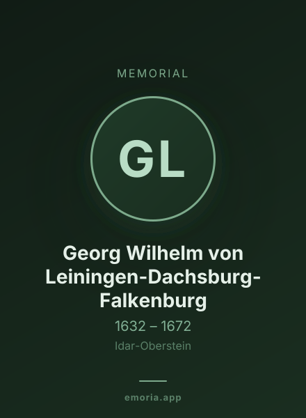 Memorial portrait of Georg Wilhelm von Leiningen-Dachsburg-Falkenburg