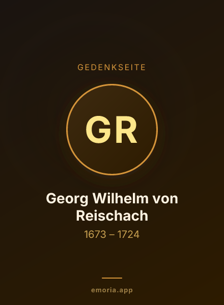 Gedenkportrait von Georg Wilhelm von Reischach