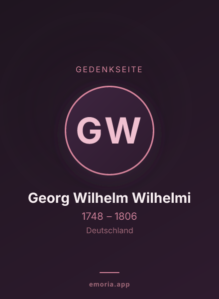 Gedenkportrait von Georg Wilhelm Wilhelmi