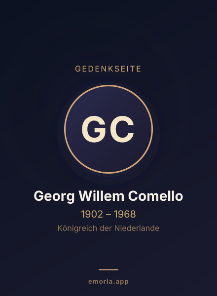 Gedenkportrait von Georg Willem Comello