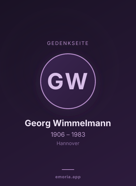 Gedenkportrait von Georg Wimmelmann