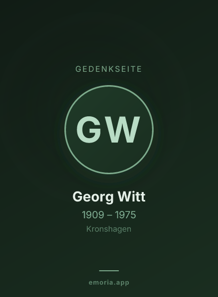 Gedenkportrait von Georg Witt