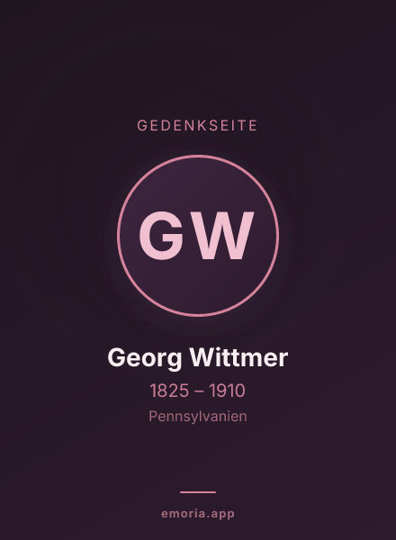 Gedenkportrait von Georg Wittmer