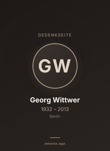 Gedenkportrait von Georg Wittwer