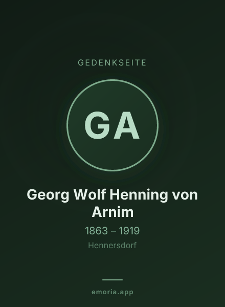Gedenkportrait von Georg Wolf Henning von Arnim