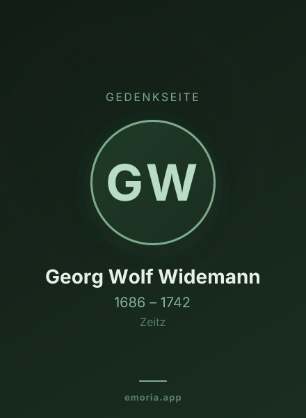 Gedenkportrait von Georg Wolf Widemann