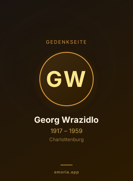 Gedenkportrait von Georg Wrazidlo
