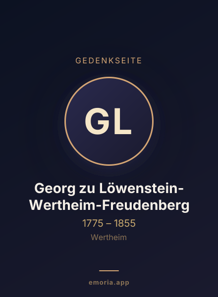Gedenkportrait von Georg zu Löwenstein-Wertheim-Freudenberg