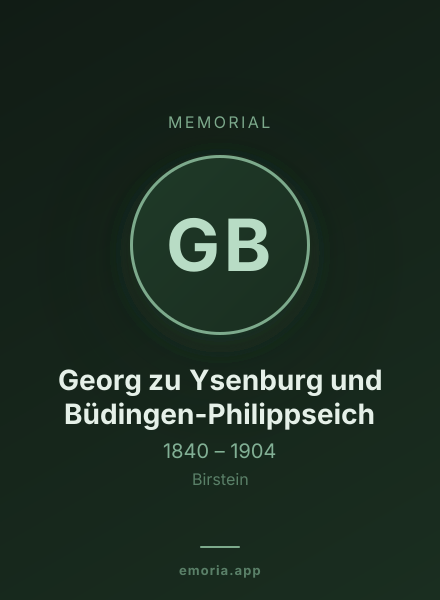 Memorial portrait of Georg zu Ysenburg und Büdingen-Philippseich