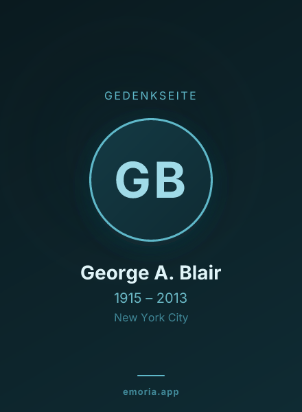 Gedenkportrait von George A. Blair