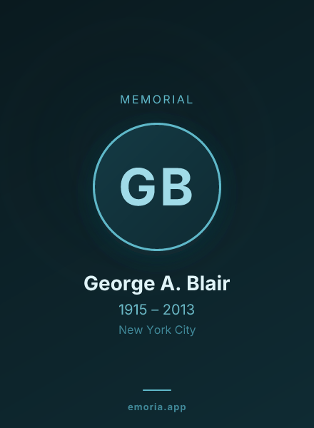 Memorial portrait of George A. Blair
