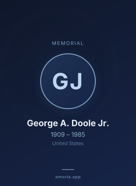Memorial portrait of George A. Doole Jr.