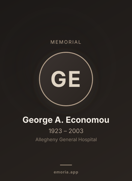 Memorial portrait of George A. Economou