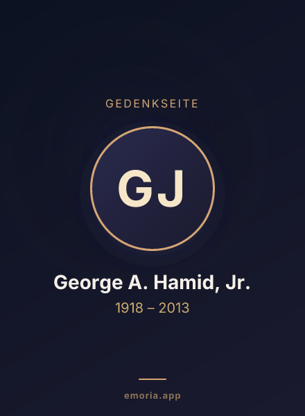 Gedenkportrait von George A. Hamid, Jr.