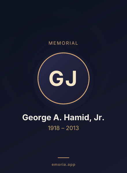 Memorial portrait of George A. Hamid, Jr.