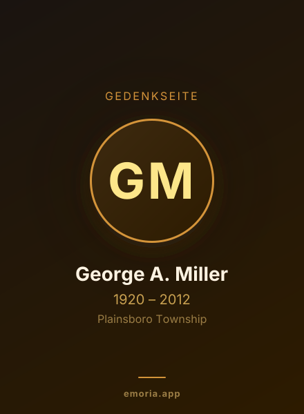 Gedenkportrait von George A. Miller