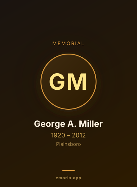 Memorial portrait of George A. Miller