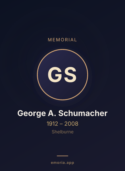 Memorial portrait of George A. Schumacher