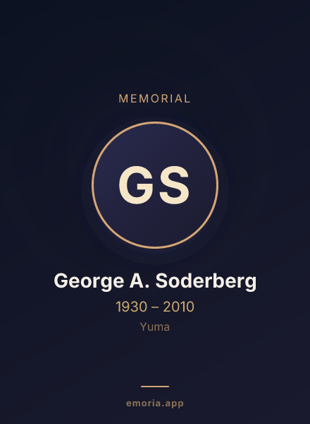 Memorial portrait of George A. Soderberg