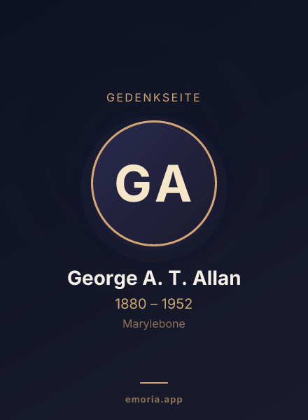 Gedenkportrait von George A. T. Allan
