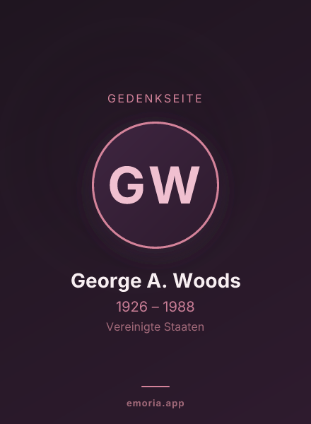 Gedenkportrait von George A. Woods