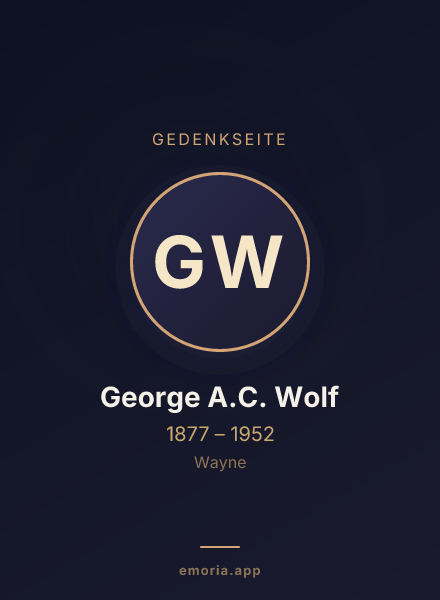 Gedenkportrait von George A.C. Wolf