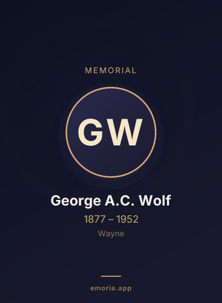 Memorial portrait of George A.C. Wolf