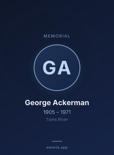 Memorial portrait of George Ackerman