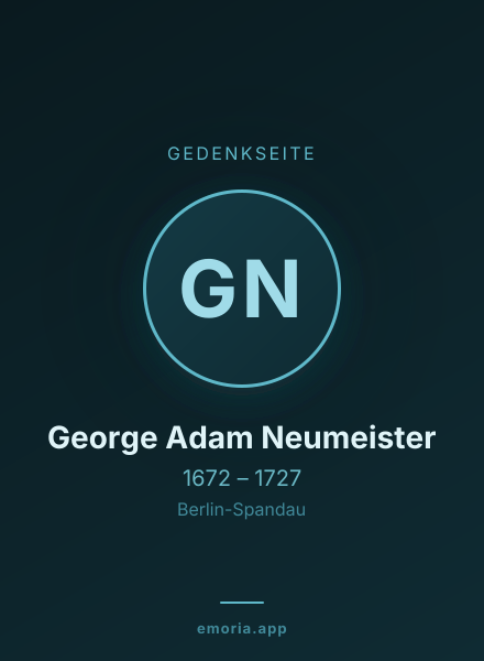 Gedenkportrait von George Adam Neumeister