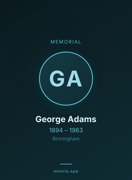 Memorial portrait of George Adams