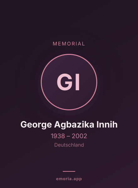 Memorial portrait of George Agbazika Innih