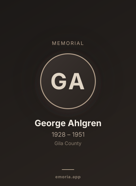 Memorial portrait of George Ahlgren