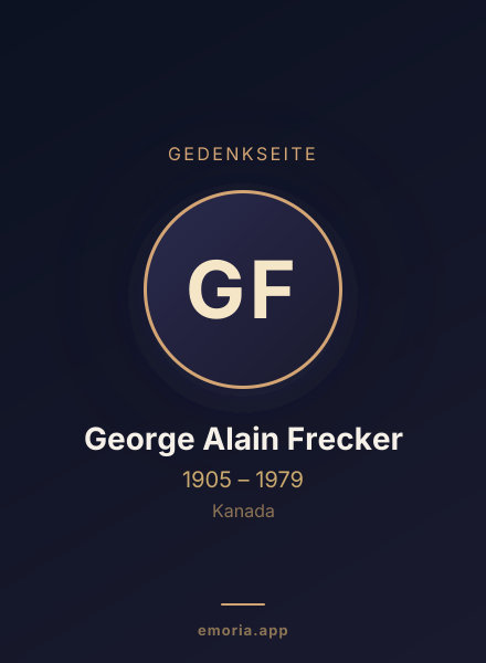 Gedenkportrait von George Alain Frecker