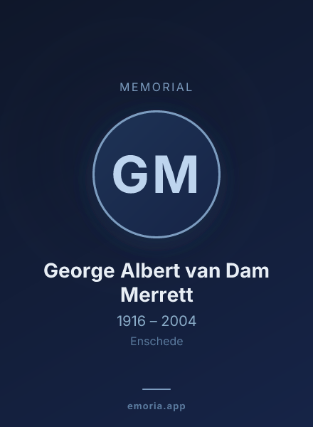 Memorial portrait of George Albert van Dam Merrett