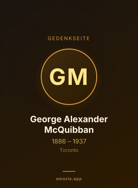 Gedenkportrait von George Alexander McQuibban