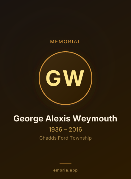 Memorial portrait of George Alexis Weymouth