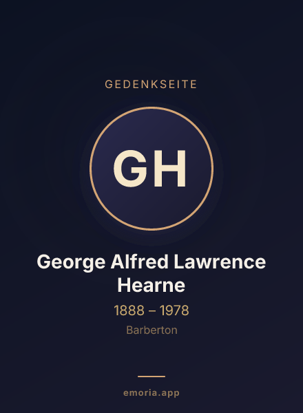 Gedenkportrait von George Alfred Lawrence Hearne