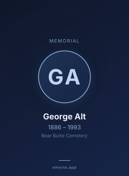 Memorial portrait of George Alt
