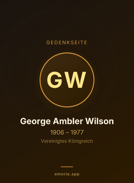 Gedenkportrait von George Ambler Wilson