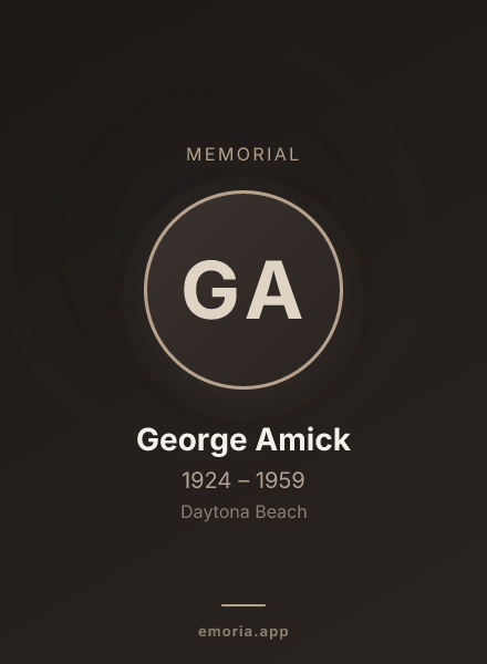 Memorial portrait of George Amick