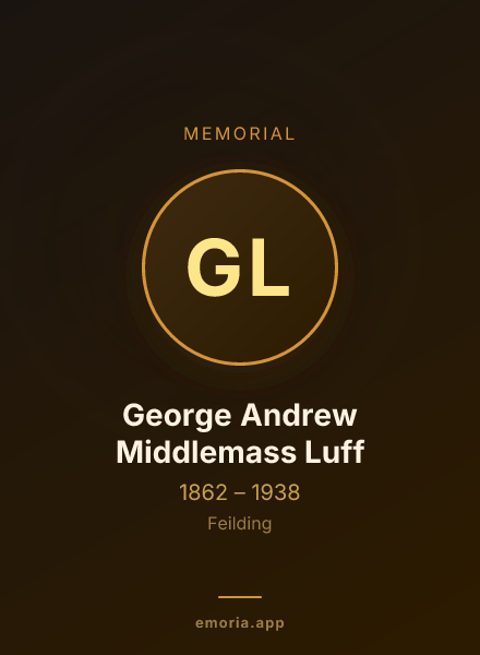 Memorial portrait of George Andrew Middlemass Luff