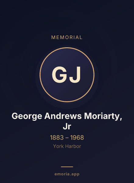 Memorial portrait of George Andrews Moriarty, Jr