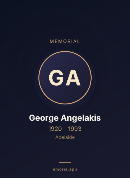 Memorial portrait of George Angelakis