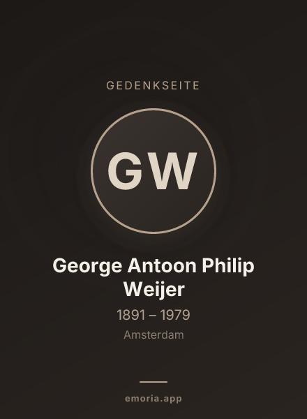 Gedenkportrait von George Antoon Philip Weijer