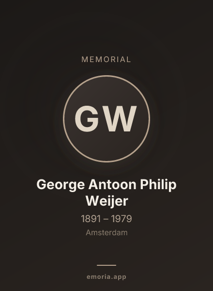 Memorial portrait of George Antoon Philip Weijer