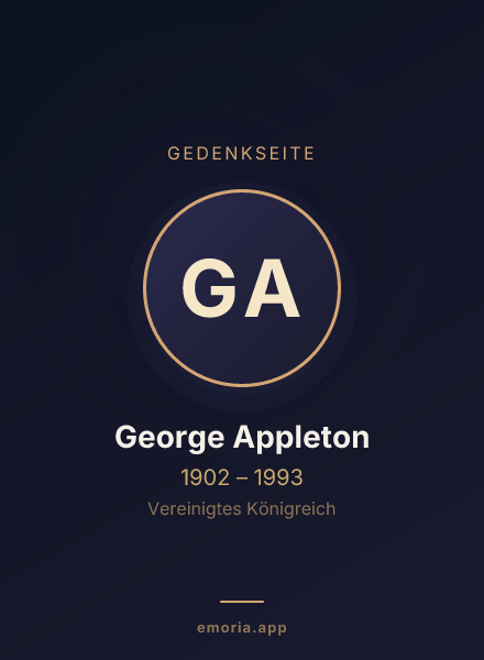 Gedenkportrait von George Appleton