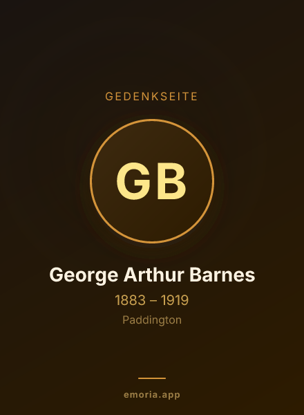 Gedenkportrait von George Arthur Barnes